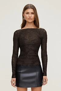 Nola Jacquard Long Sleeve Top