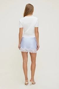Lace Satin Mini Skirt