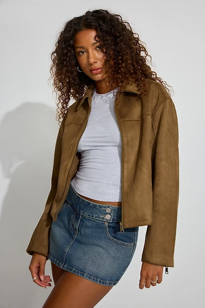 Oversized Suede Worker Jacket