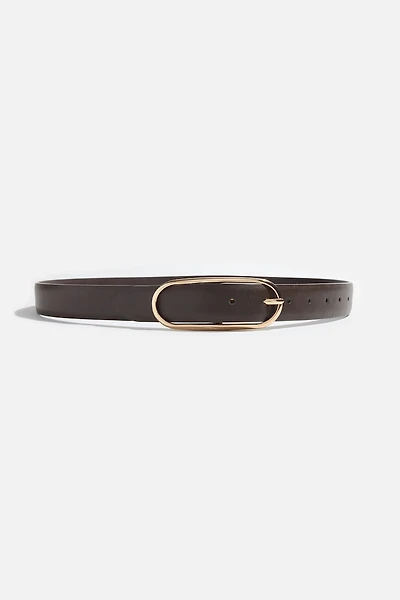 Oval Slim Faux Leather Belt
