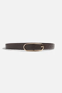 Oval Slim Faux Leather Belt