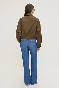 Balloon Faux Suede Jacket