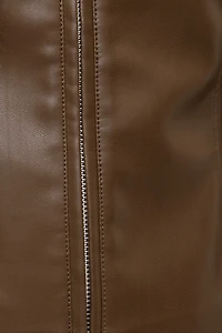 Slim Fit Faux Leather Moto Jacket