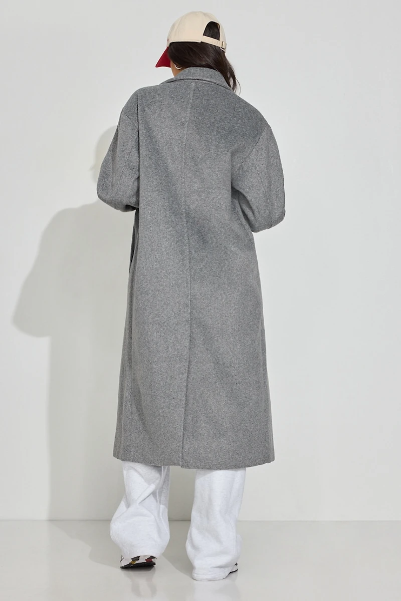 Oversized Long Felted Trench Coat
