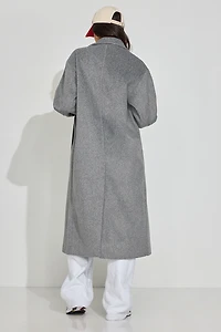 Oversized Long Felted Trench Coat