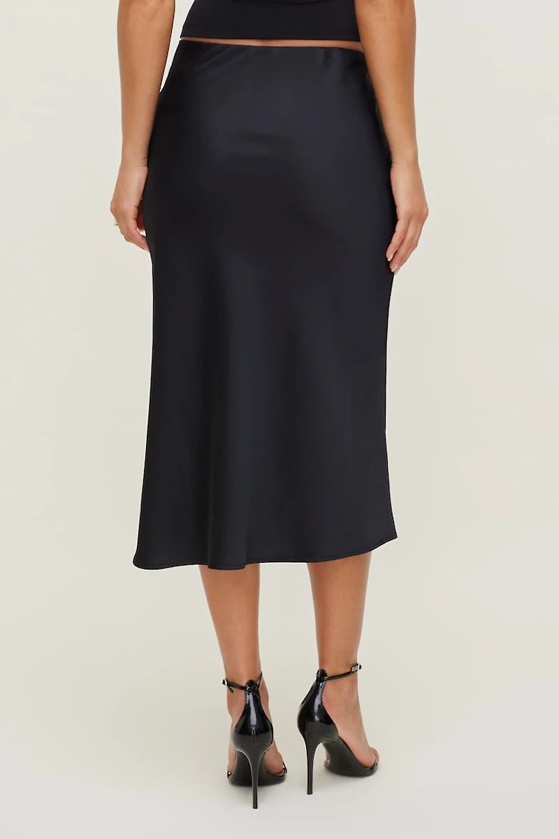 Delila Satin Midi Skirt