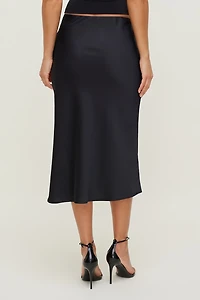 Delila Satin Midi Skirt