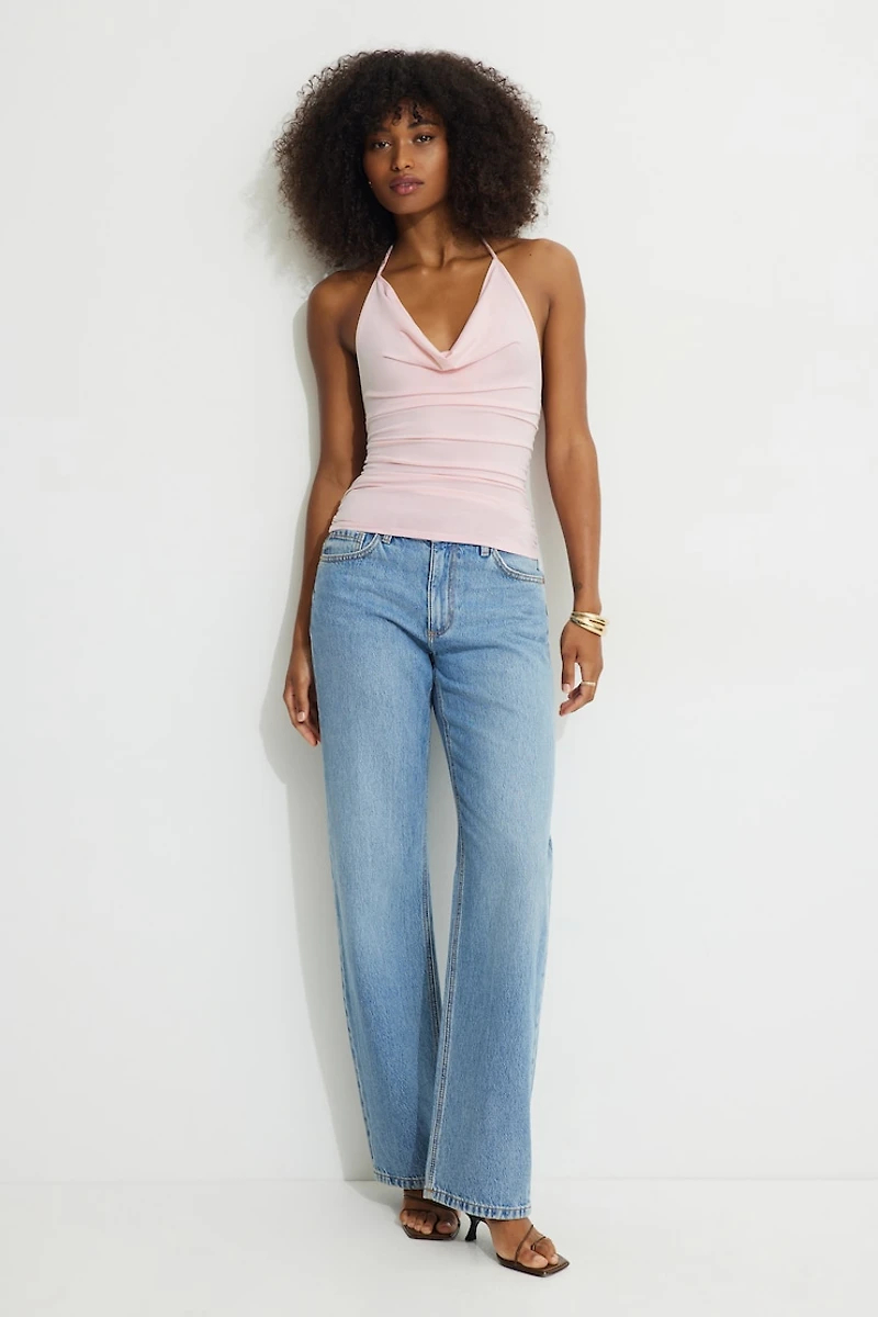 Haut licou sculptant à col châle