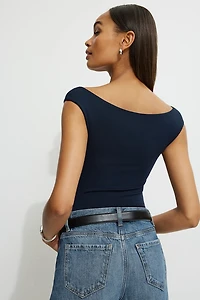 Off Shoulder Jersey Bodysuit
