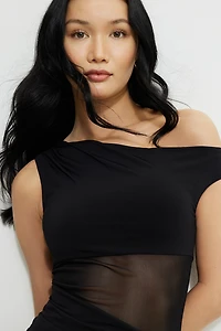 Robe maxi diaphane sculptante