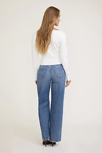 Cardigan côtelé à ourlet cintré Sara