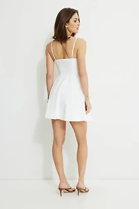 Ivory Front Seam Mini Dress