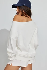 SoftTerry Off Shoulder Sweatshirt