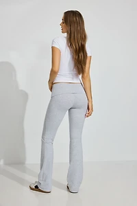 Soft Cotton Fold Over Flare Pants
