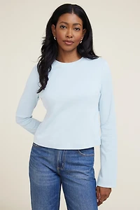 Boxy Cotton Long Sleeve T Shirt