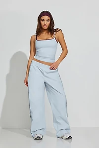 Nylon Straight Leg Pants