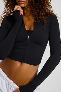 SoftActive Crop Long Sleeve Zippie
