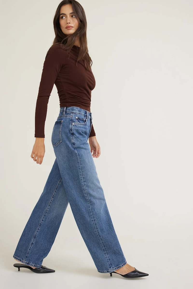 Sydney Mid Rise Baggy Fit Jeans
