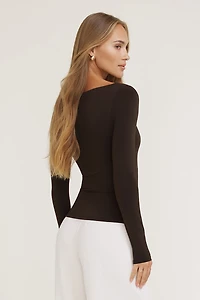 Haut sculptant à manches longues Nola