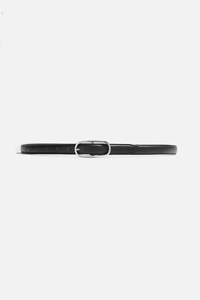Oval Super Slim Faux Leather Belt