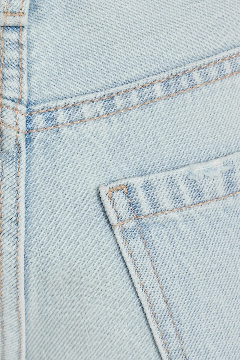 Low Rise Cuffed Denim Shorts