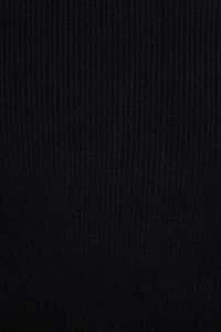 Ribbed Quarter Sleeve Polo Sweater