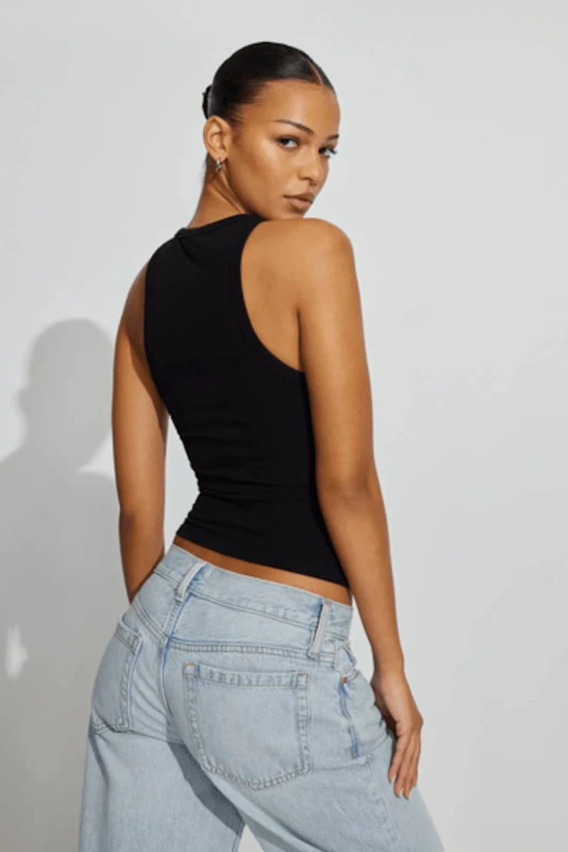 High Neck Cotton Tank Top