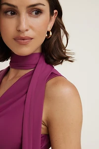 Haut à col châle écharpe Sculpt