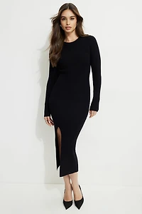 Slit Midi Sweater Dress