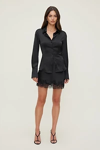 Minijupe en satin et dentelle Alli