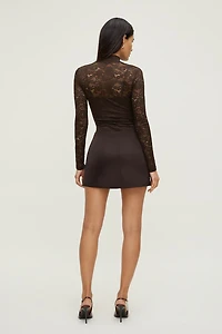 Mock Neck Lace Bodysuit