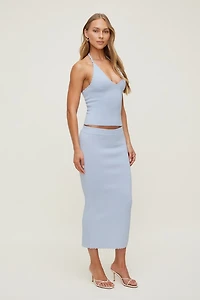 Haut licou en tricot à col dentelé