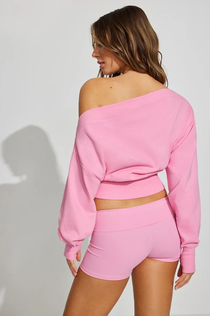 SoftTerry Rib Off Shoulder Sweater