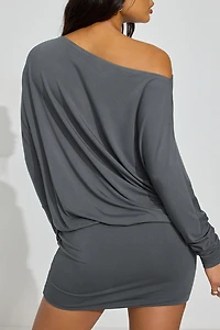 Robe à manches longues avec bande au bas