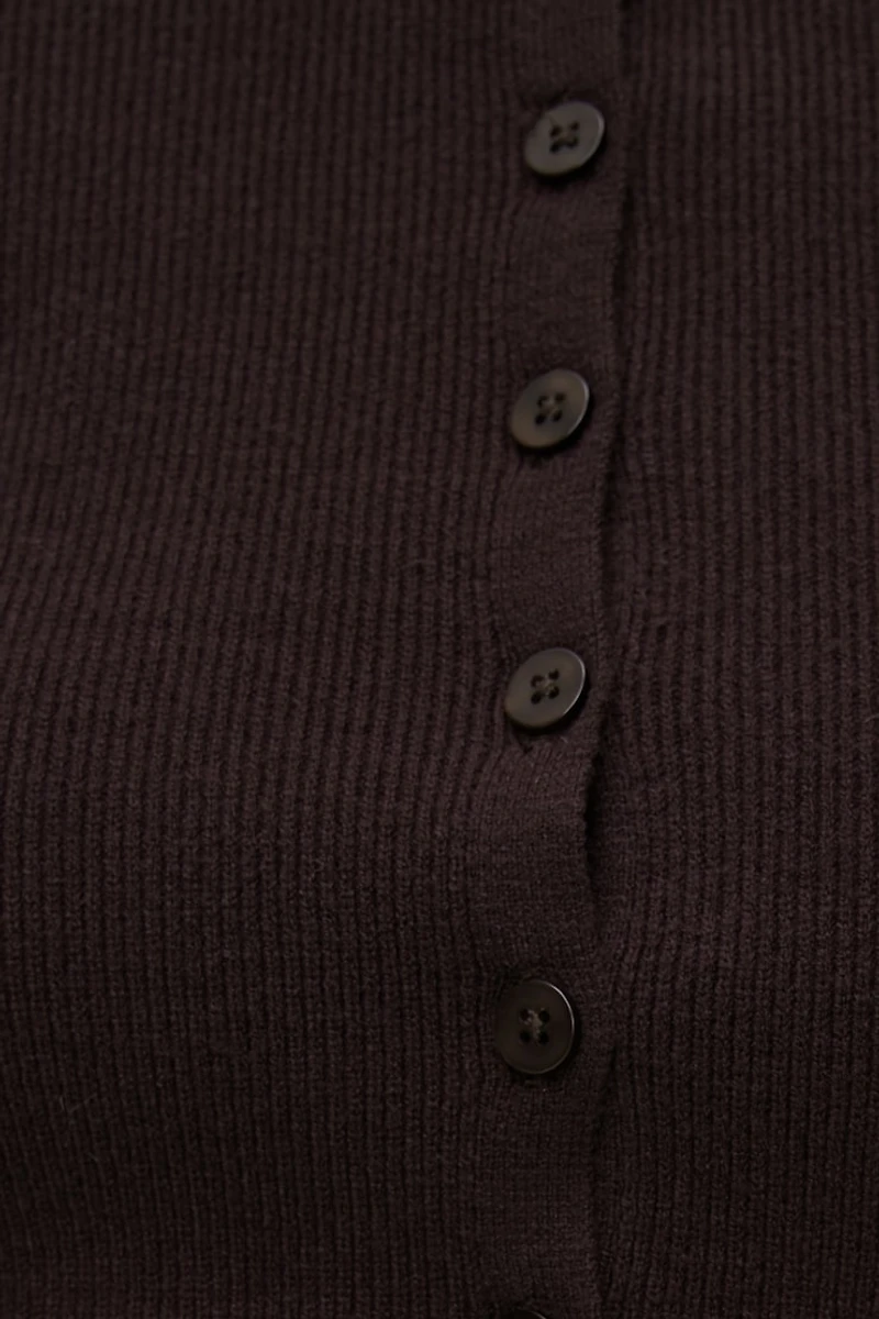 Sara Ribbed Cinch Hem Cardigan