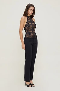 Haut en dentelle à col licou