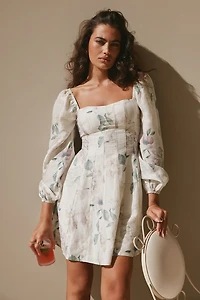 Amelie Balloon Sleeve Mini Dress