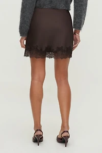 Alli Lace Satin Mini Skirt