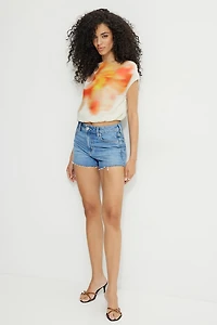 Haut imprimé à une épaules dégagées