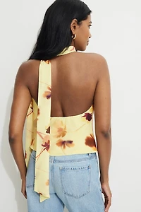 Cowl Halter Neck Scarf Top