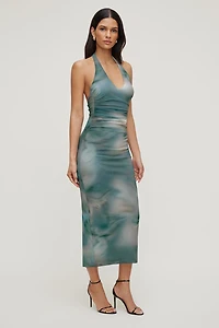 Reia Halter Mesh Maxi Dress