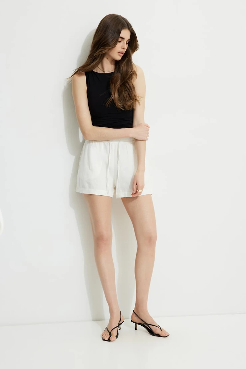 Pull On Linen Shorts