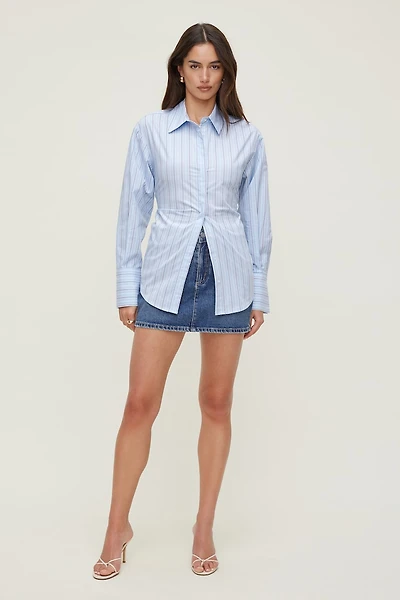 Chemise à dos cintré en popeline