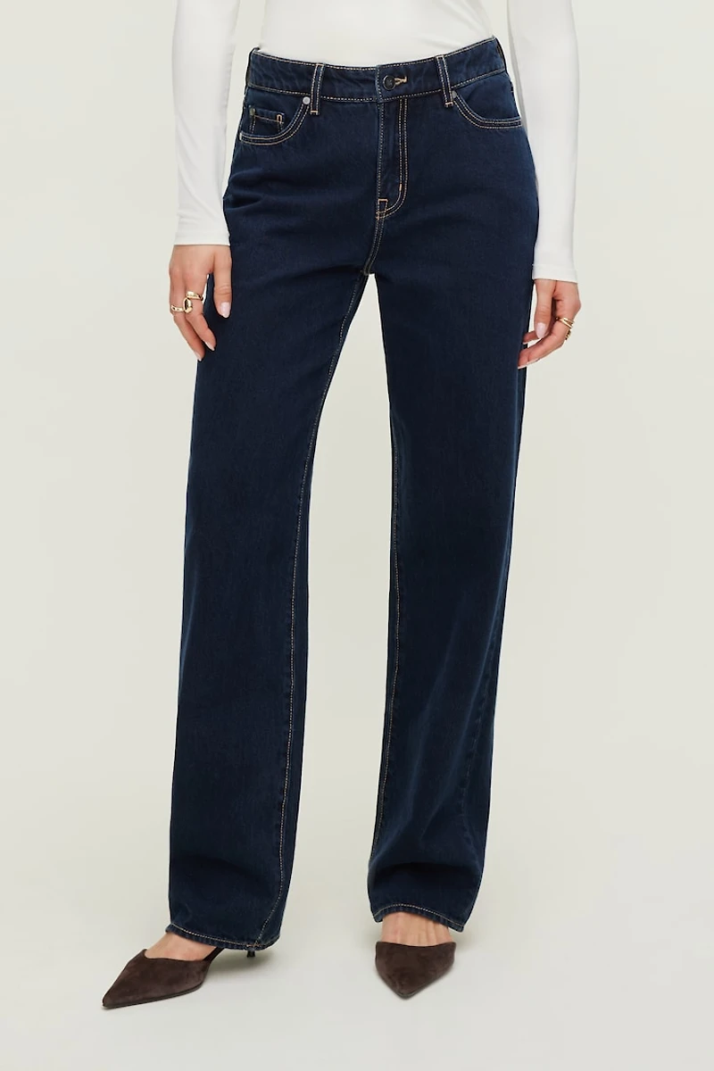 Mika Mid Rise Relaxed Straight Leg Jeans