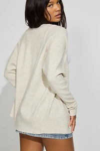 Long Sleeve Spongy Oversized Cardigan