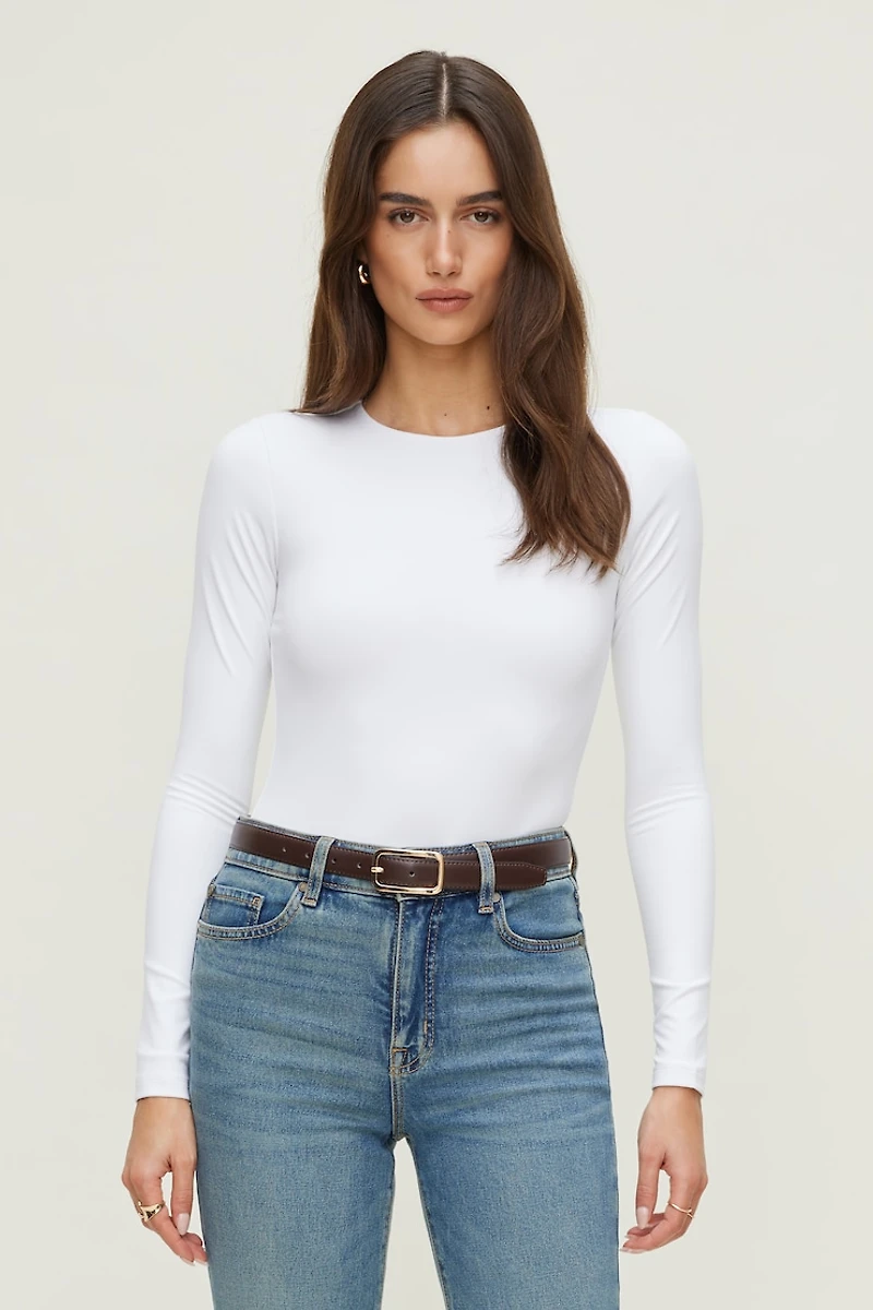 Justaucorps sculptant à col rond