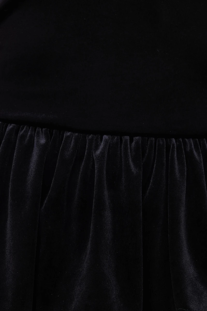 Peplum Velvet Tube Top