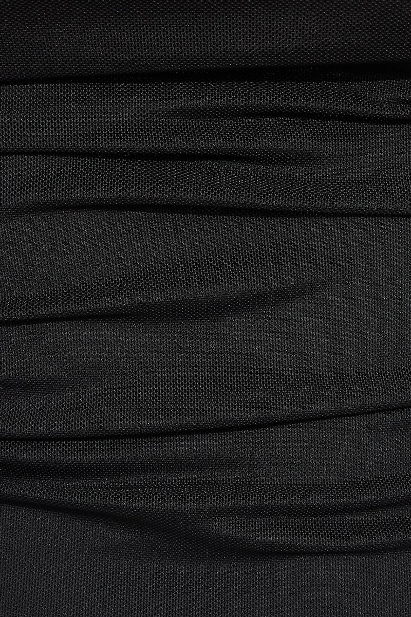 Mesh Ruched Tube Top