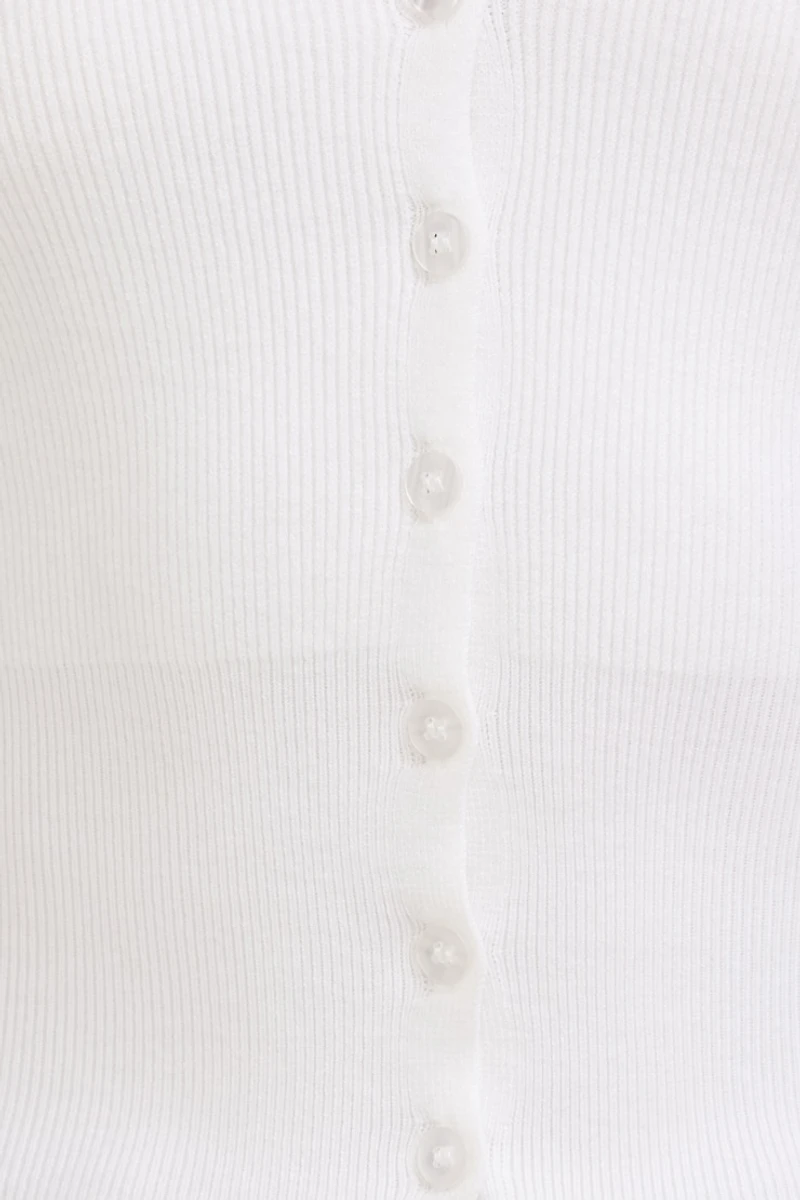 Cardigan côtelé à ourlet cintré Sara