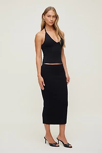 Scallop Trim Maxi Skirt